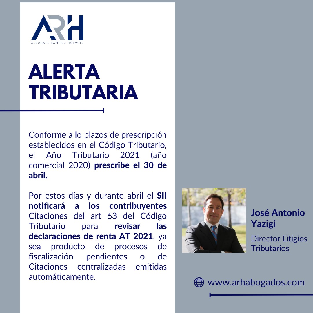 Alerta Tributaria Por Jos Antonio Yazigi Arh Abogados